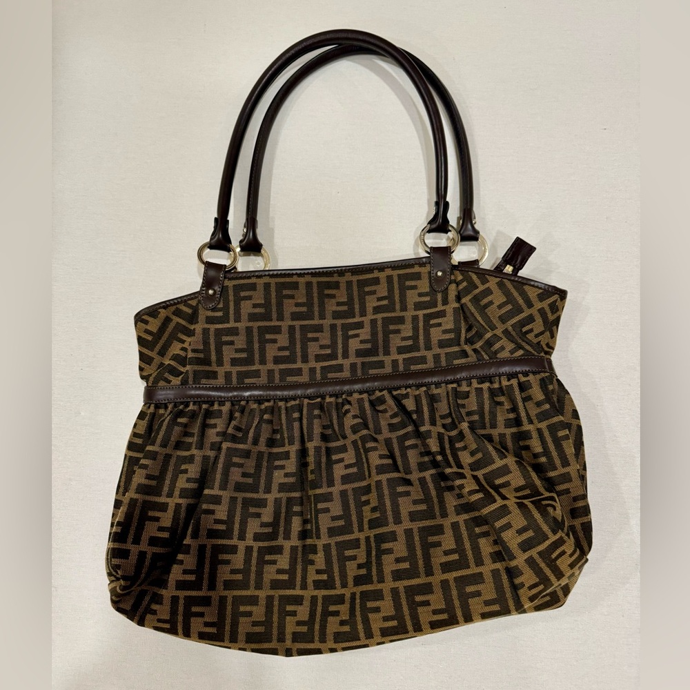 Authentic Fendi Large "Chef" Tote Signature Zucca